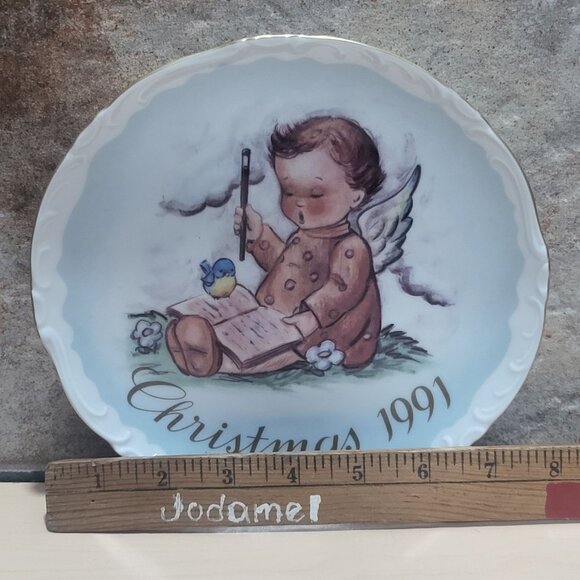 Schmid Hummel Christmas 1991 A Message From Above Decorative Wall Hanging Plate - Picture 6 of 11